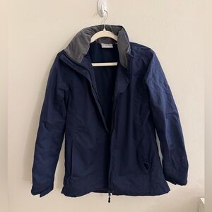 Peter Som Navy Blue Raincoat with Hood in Size 10